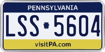 PA license plate LSS5604