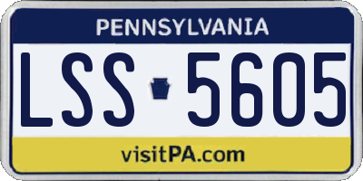 PA license plate LSS5605