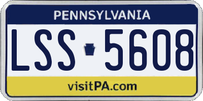 PA license plate LSS5608