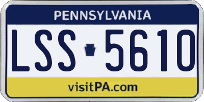 PA license plate LSS5610