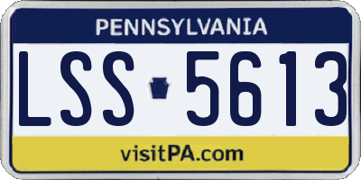 PA license plate LSS5613