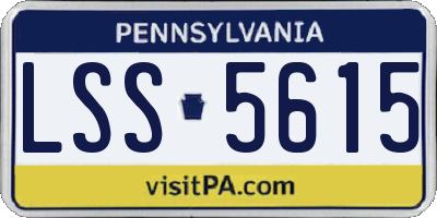 PA license plate LSS5615