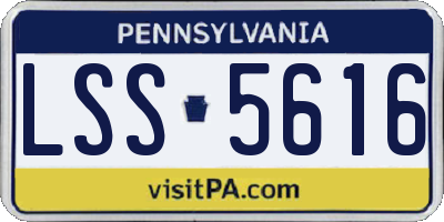 PA license plate LSS5616