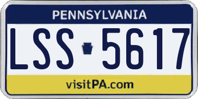 PA license plate LSS5617