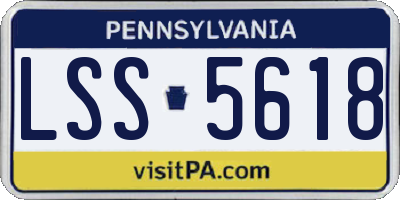 PA license plate LSS5618