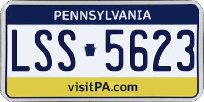 PA license plate LSS5623