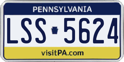 PA license plate LSS5624
