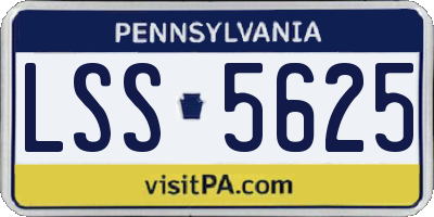 PA license plate LSS5625
