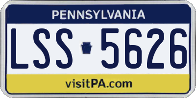 PA license plate LSS5626