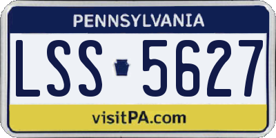 PA license plate LSS5627