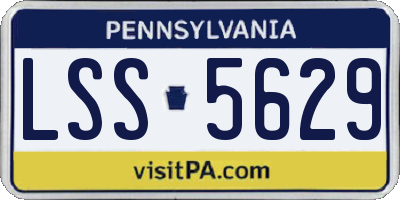 PA license plate LSS5629