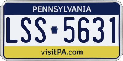 PA license plate LSS5631