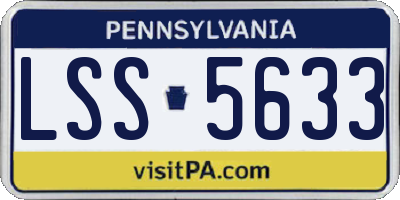 PA license plate LSS5633