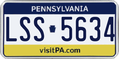 PA license plate LSS5634