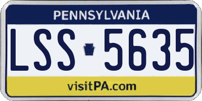 PA license plate LSS5635