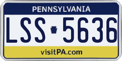 PA license plate LSS5636