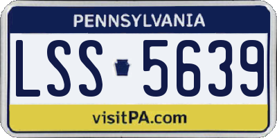 PA license plate LSS5639