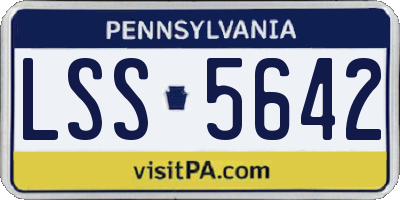 PA license plate LSS5642