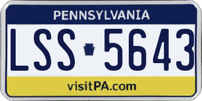 PA license plate LSS5643