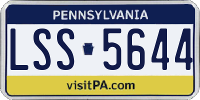 PA license plate LSS5644