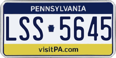 PA license plate LSS5645