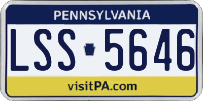 PA license plate LSS5646