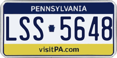 PA license plate LSS5648