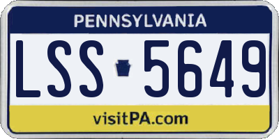 PA license plate LSS5649
