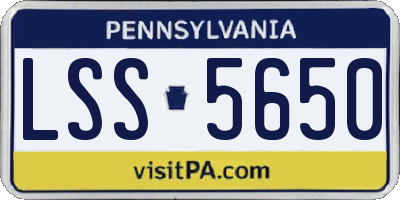 PA license plate LSS5650