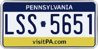 PA license plate LSS5651