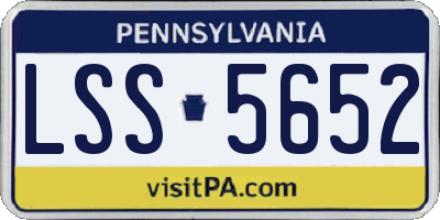 PA license plate LSS5652