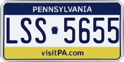 PA license plate LSS5655