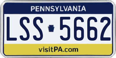 PA license plate LSS5662