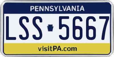PA license plate LSS5667