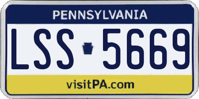 PA license plate LSS5669