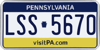 PA license plate LSS5670