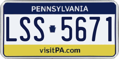 PA license plate LSS5671