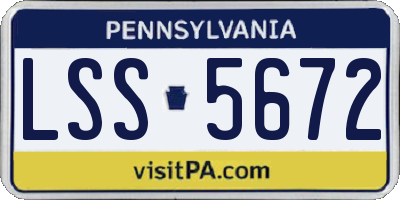 PA license plate LSS5672