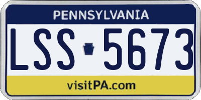 PA license plate LSS5673