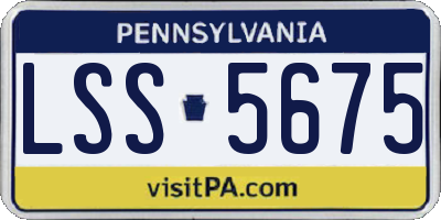 PA license plate LSS5675
