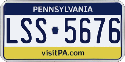 PA license plate LSS5676