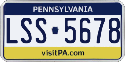 PA license plate LSS5678
