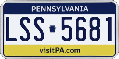 PA license plate LSS5681