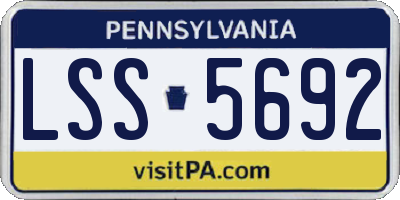 PA license plate LSS5692