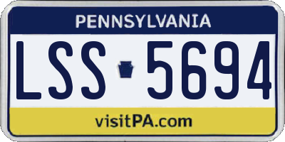 PA license plate LSS5694
