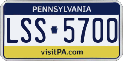 PA license plate LSS5700
