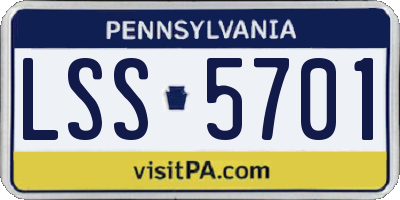 PA license plate LSS5701