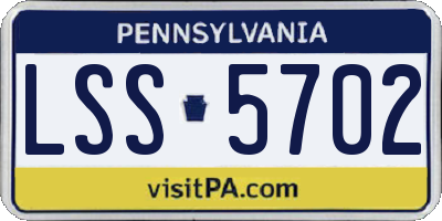 PA license plate LSS5702