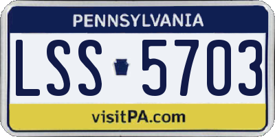 PA license plate LSS5703