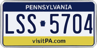 PA license plate LSS5704